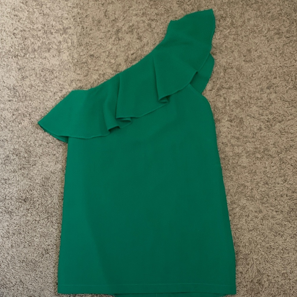 Green One Shoulder Sugar + Lips Dress Size S EUC